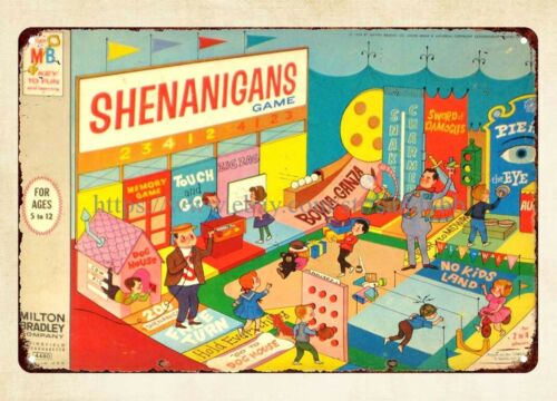 Vintage Collectible Stores - Shenanigans Bordspel 1964 metalen blikken bord,