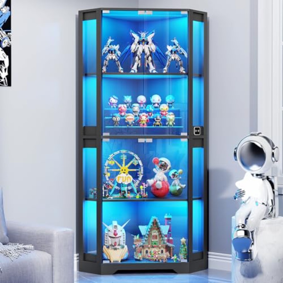 Verlichte hoekvitrine met glaz - Collectible Collection recensie en prijs